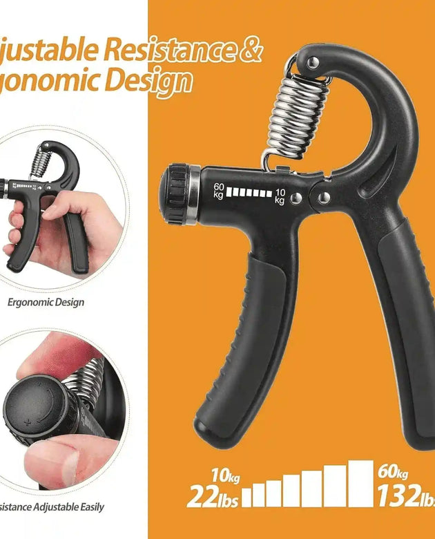 Close-up of the resistance adjustment dial on the Ewago hand gripper