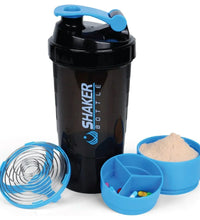 500ml Protein Shaker Bottle – Leak-Proof Gym Mixer with Whisk - Blue