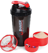 500ml Protein Shaker Bottle – Leak-Proof Gym Mixer with Whisk - Red