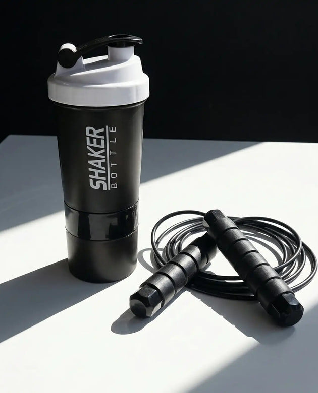 Hydration & Energy Bundle Protein Shaker Bottle + Jump Rope